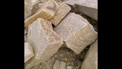 Kamenclub.ru: Песчаник пластушка желтый с рисунком (4-6 см)  купить в Севастополе плитняк пластушка желтый с рисунком песчаник 9 000 руб/м3   фото КАМЕНЬ КЛУБ