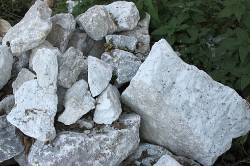 Kamenclub.ru: Мраморизированный известняк фр. 100-500 мм.  купить в Севастополе известняк серый белый темно-серый сероватый валун природного образования окатанный 10500 руб/т   фото КАМЕНЬ КЛУБ